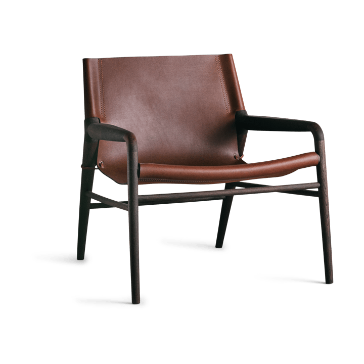 Poltrona Rama Chair com estrutura em carvalho fumado, Cognac OX Denmarq