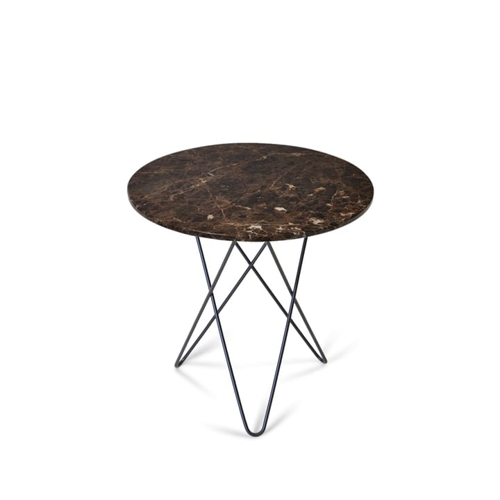 Tall Mini O Table mesa de centro - Mármore marrom. Suporte preto laqueado - OX Denmarq