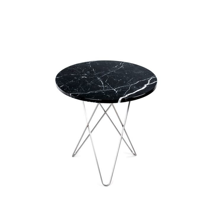 Tall Mini O Table mesa de centro - Mármore preto. Suporte aço inoxidável - OX Denmarq