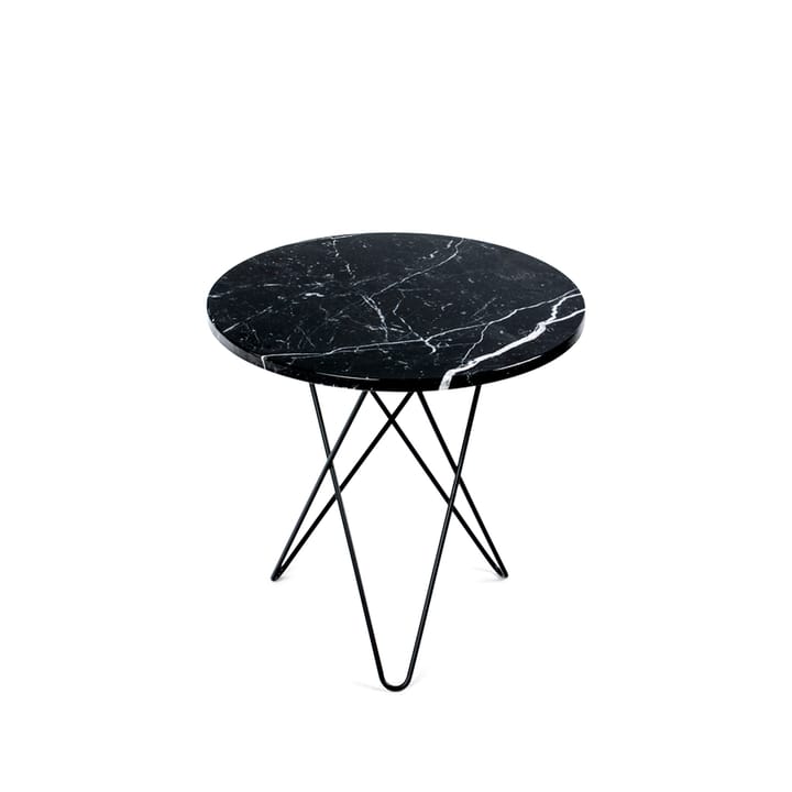 Tall Mini O Table mesa de centro - Mármore preto. Suporte preto laqueado - OX Denmarq