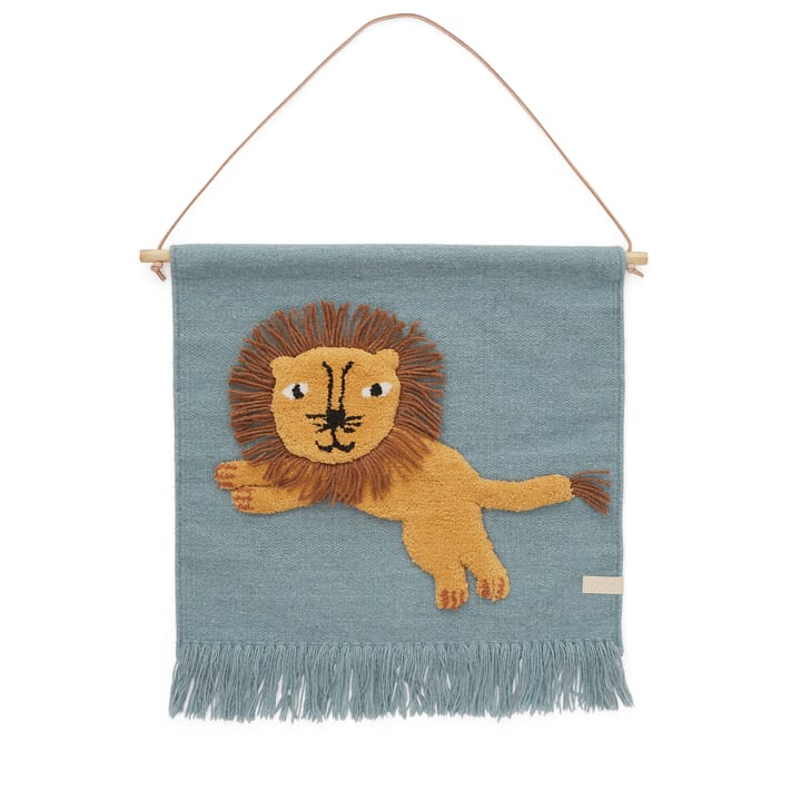 Decoração de parede Jumping Lion 52x55 cm - Azul - OYOY