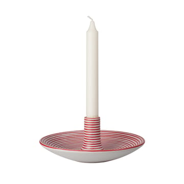 Suporte de velas Linje pequeno - branco-vermelho - Paradisverkstaden