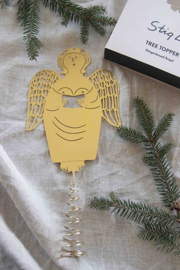 Anjo da árvore de Natal Stig L Gingerbread Angel - Latão - Pluto Design