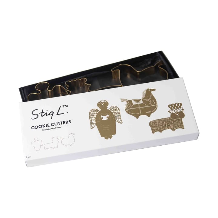 Forma para biscoitos de gengibre Stig L 3 Peças  - Dourado  - Pluto Design