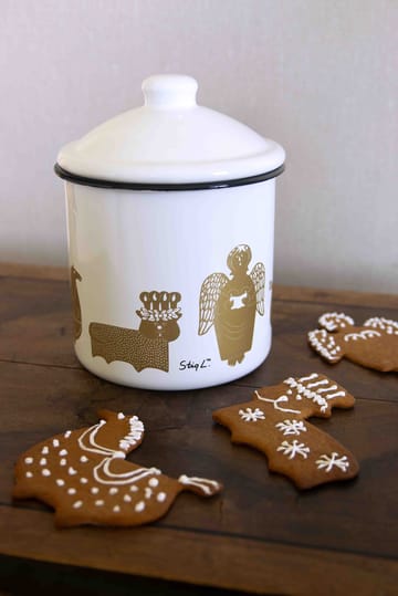 Pote Stig L Gingerbread - Branco-ouro - Pluto Design