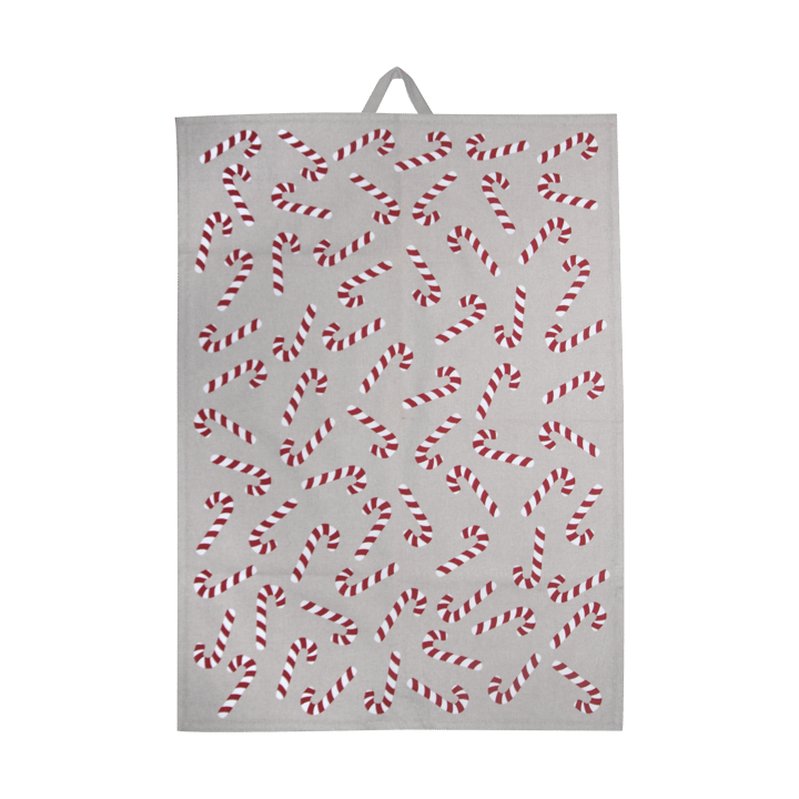 Toalha de cozinha Candy cane 50x70 cm - Branco-cinzento-vermelho - Pluto Design