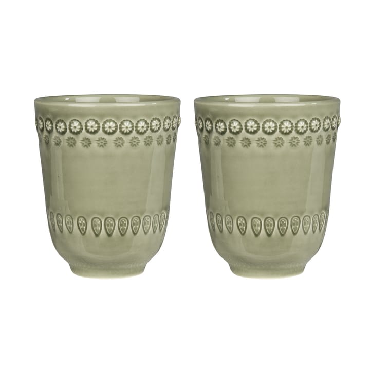 Caneca Daisy 35 cl 2 un. - faded army (verde) - PotteryJo