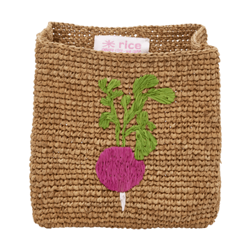 Cesto de armazenamento de ráfia Rice 2 peças - Radish Embroidery-Tea - RICE