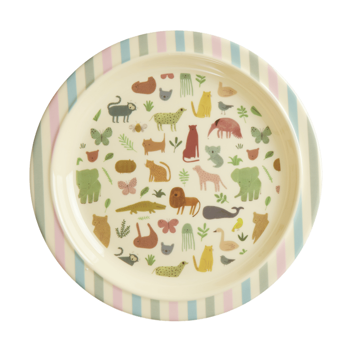 Prato infantil de melamina Rice Ø22 cm - Sweet Jungle Print - RICE
