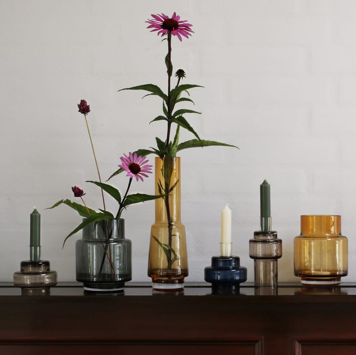 Suporte de velas em vidro no. 54 - azul índigo - Ro Collection