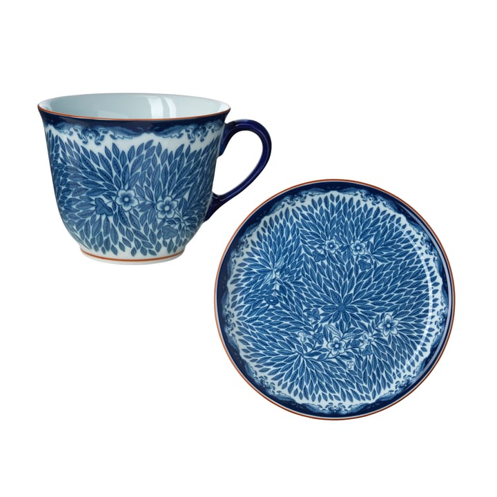 Caneca 40 cl e prato Ø20 cm Ostindia Floris - Azul - Rörstrand