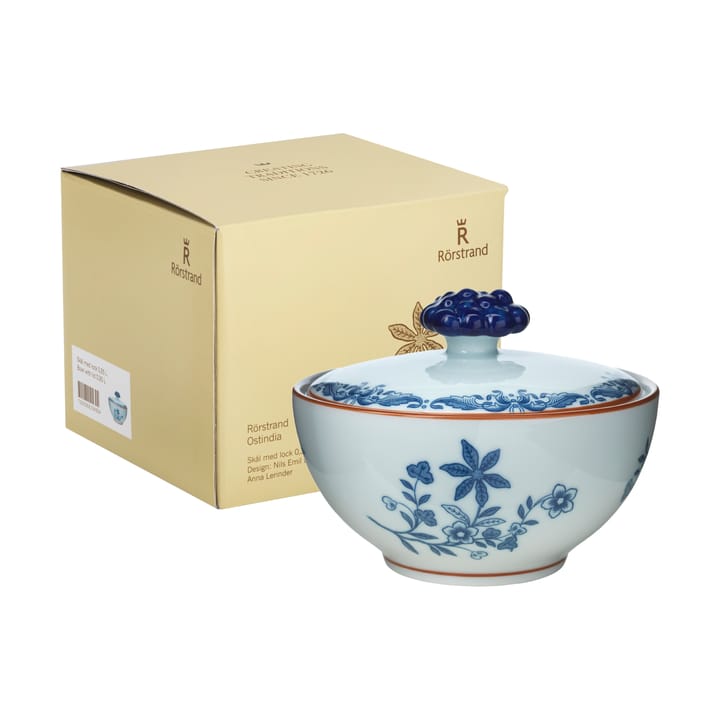 Suporte de velas Tigela Ostindia com tampa 35 cl, Azul-branco Rörstrand