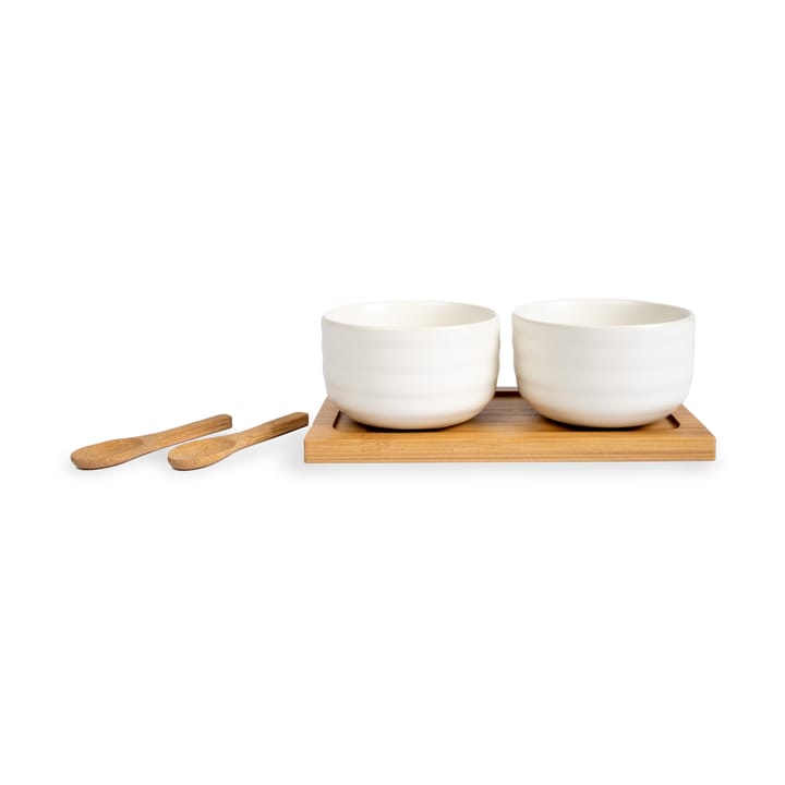 Tigela com colher Ellen 17 cl - Branco bone/castanho - Sagaform