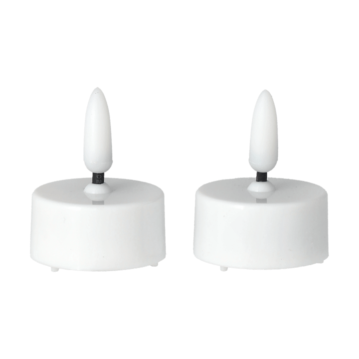 Bright LED vela Ø3.8 cm 2-pack - Branco - Scandi Essentials