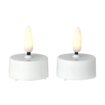 Bright LED vela Ø3.8 cm 2-pack - Branco - Scandi Essentials