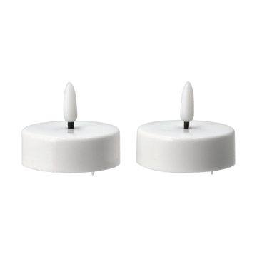 Bright LED vela Ø5.8 cm 2-pack - Branco - Scandi Essentials