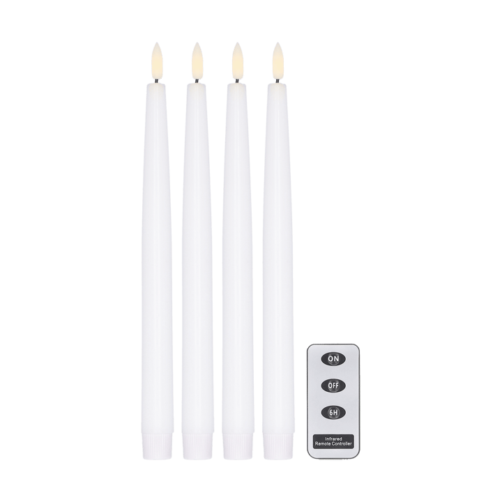 Vela LED Bright 28,5 cm 4 un. com comando - Branco - Scandi Essentials