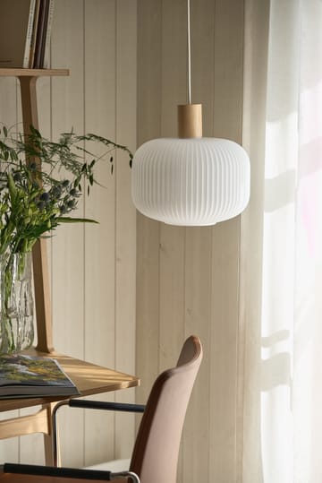 Candeeiro de teto Fair Ø30 cm - Vidro fosco-freixo - Scandi Living