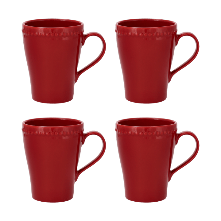 Caneca Dots 35 cl 4 un. - Vermelho - Scandi Living