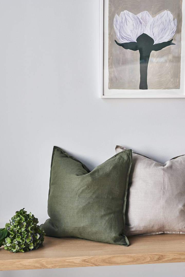 Capa de almofada de linho Calm 50x50 cm - Forest green - Scandi Living