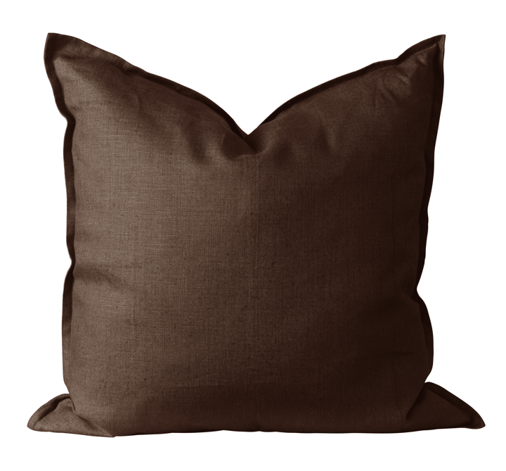 Capa de almofada de linho Calm 50x50 cm - Marrom chocolate - Scandi Living