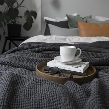 Lençóis de cama Moss 160x260 cm - charcoal (cinza) - Scandi Living