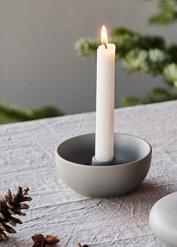 Suporte de velas Valley Ø12 cm - cinza - Scandi Living