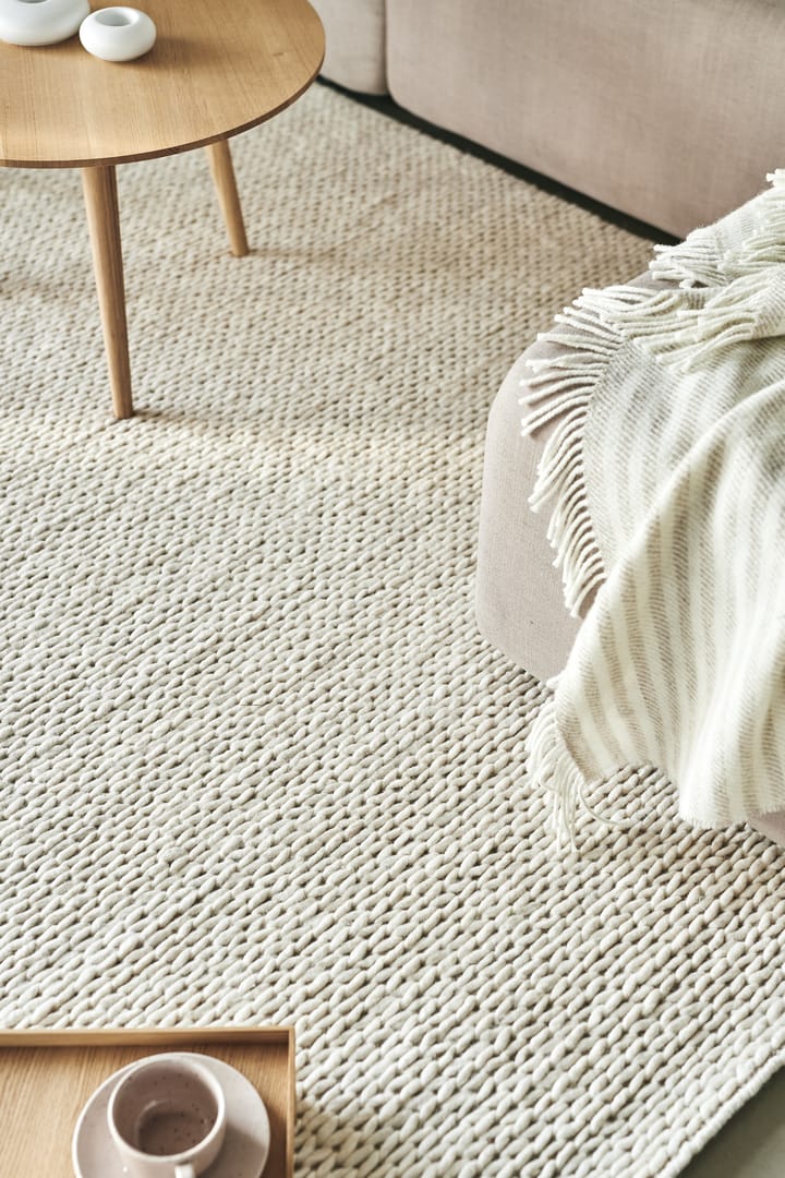 Tapete de lã Braided natural branco - 170x240 cm - Scandi Living