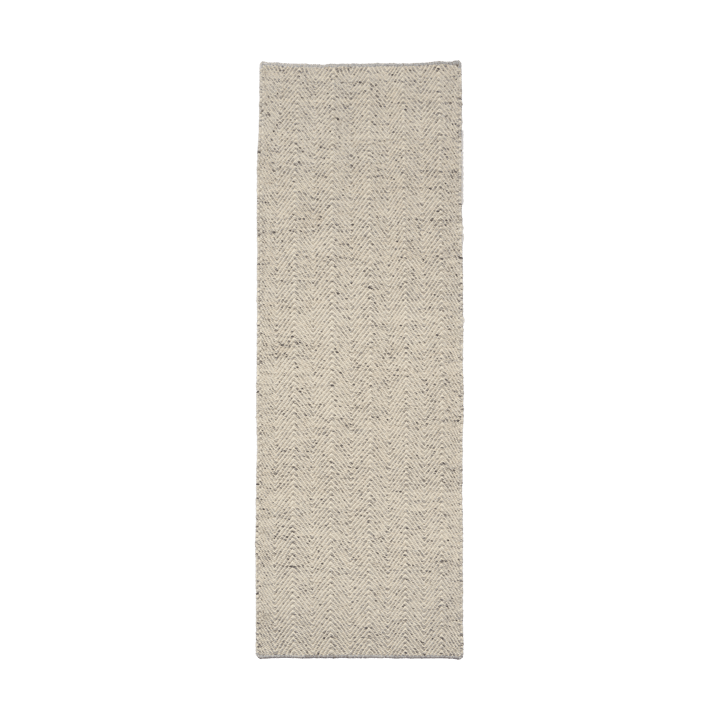 Tapete de lã Furrow natural branco/cinza - 80x240 cm - Scandi Living