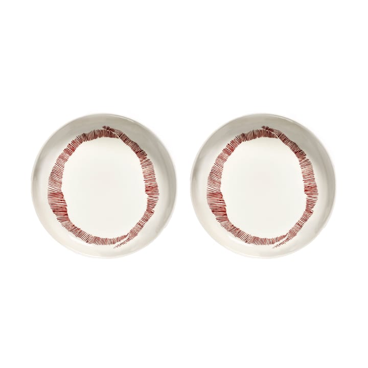 Prato fundo Ottolenghi Feast Ø22 cm 2 unid. - White stripes-red - Serax