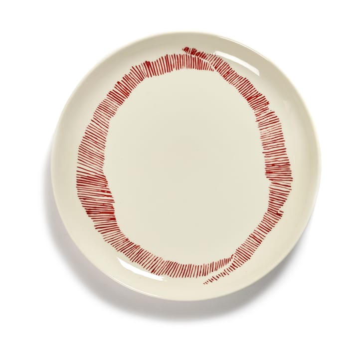 Prato Ottolenghi Feast M Ø22,5 cm 2 unid. - White stripes-red - Serax