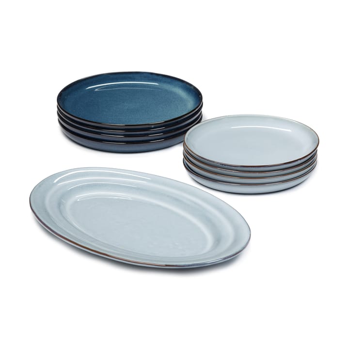 Pure conjunto de jantar 9 peças, Azul Serax