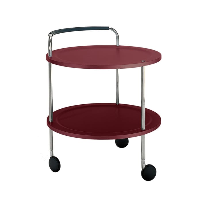 Carrinho Round Basic - vermelho vinho, estrutura cromada  - SMD Design