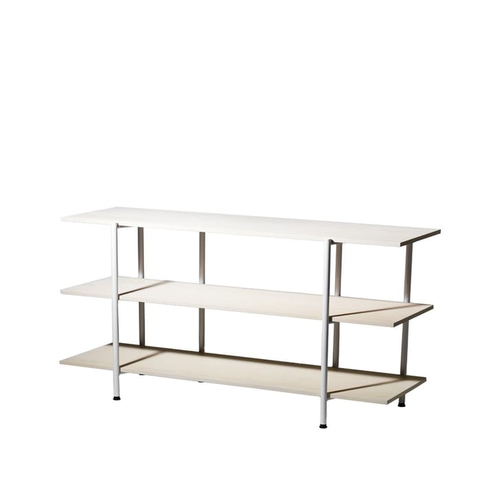 Mesa de apoio Lilly  - Pigmento branco cinza, estrutura em aço lacado a branco, 180 cm  - SMD Design