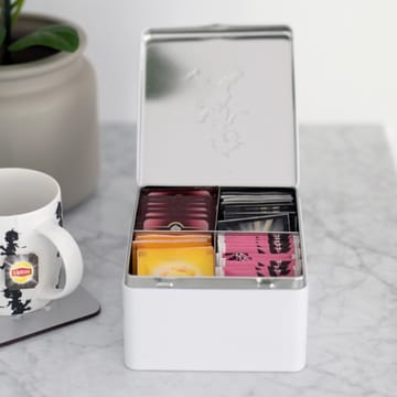 Caixa de chá com compartimento Solstickan 13,6x15,6 cm - Branco - Solstickan Design