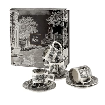 Chávena de expresso com pires Black Italian, 4 un. - 9 cl  - Spode