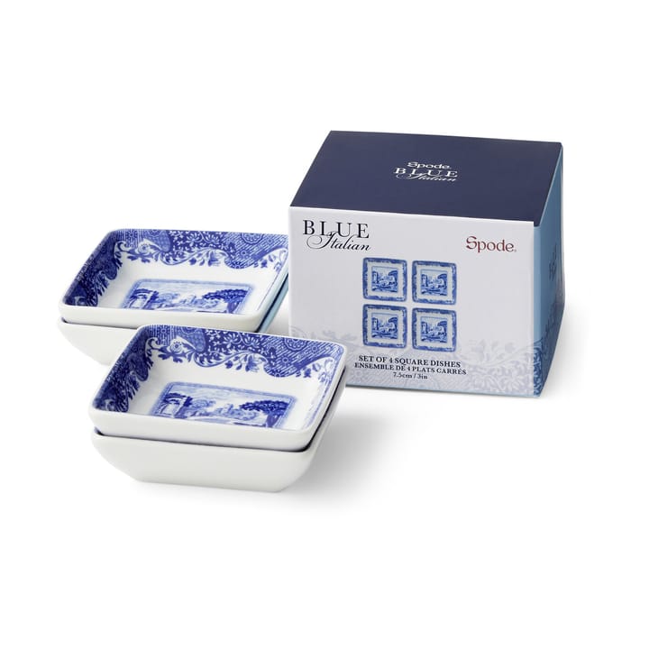 Pires Blue Italian 8x8 cm, 4 un. - Azul-Branco - Spode