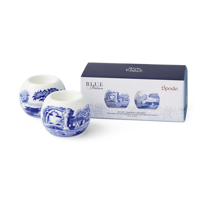 Porta-velas Blue Italian, 2 un. - Azul-Branco - Spode