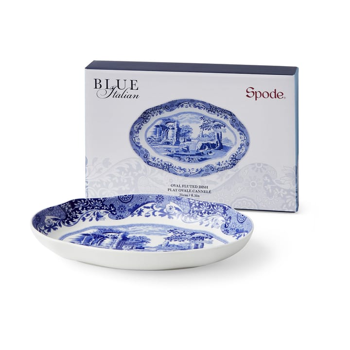 Prato oval Blue Italian 14x21 cm - Azul-Branco - Spode