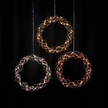 Coroa de flores com luz LED Curly 30 cm - Latão  - Star Trading