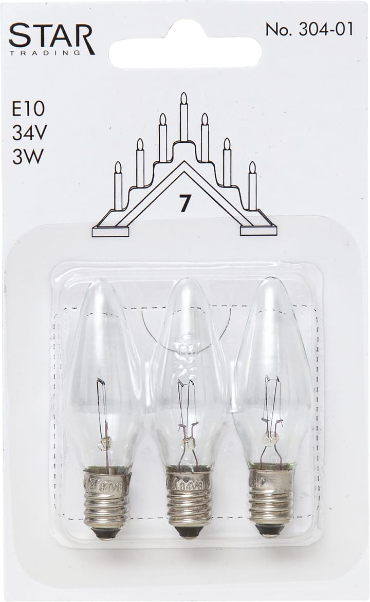 Star Trading lâmpadas de substituição E10 - 3 un. - 304-01 (7 braços) - Star Trading