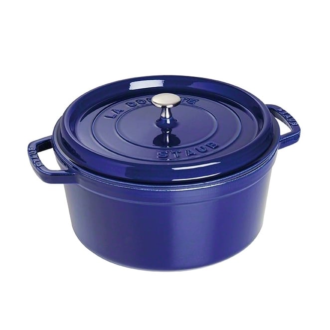 Travessa para forno redonda Staub Três camadas de esmalte 6,7 l - azul escuro - STAUB