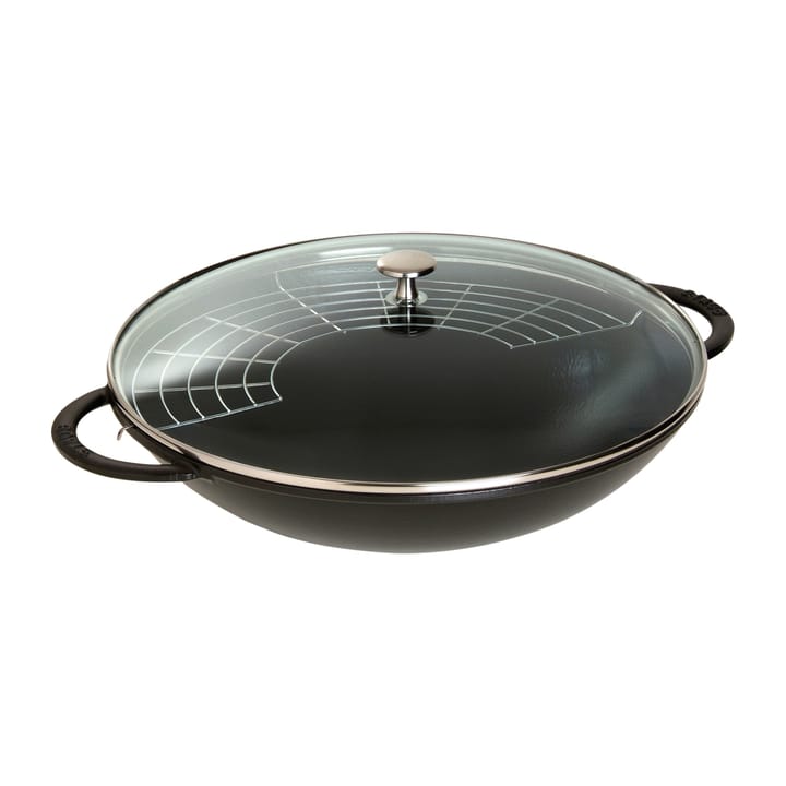 Wok com tampa de vidro Ø37 cm 5,7 L - Preto - STAUB