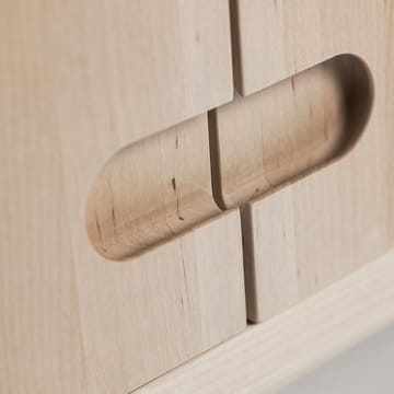 Prio armário baixo - verniz branco de bétula, porta de madeira - Stolab