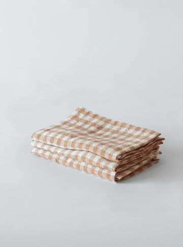 Guardanapo de linho xadrez Gingham 45x45 cm - Biscuit - Tell Me More