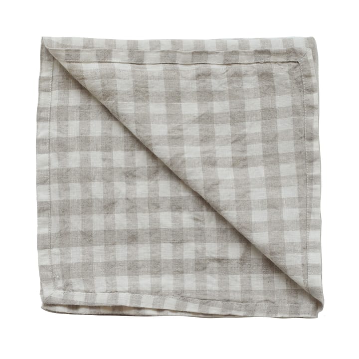 Guardanapo de linho xadrez Gingham 45x45 cm - Natural - Tell Me More