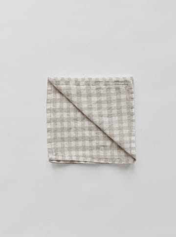 Guardanapo de linho xadrez Gingham 45x45 cm - Natural - Tell Me More