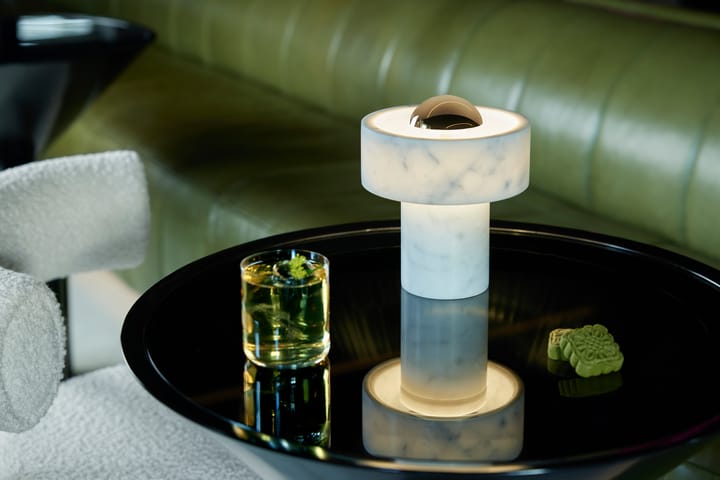 Stone Candeeiro de mesa LED portátil 19 cm - Mármore - Tom Dixon