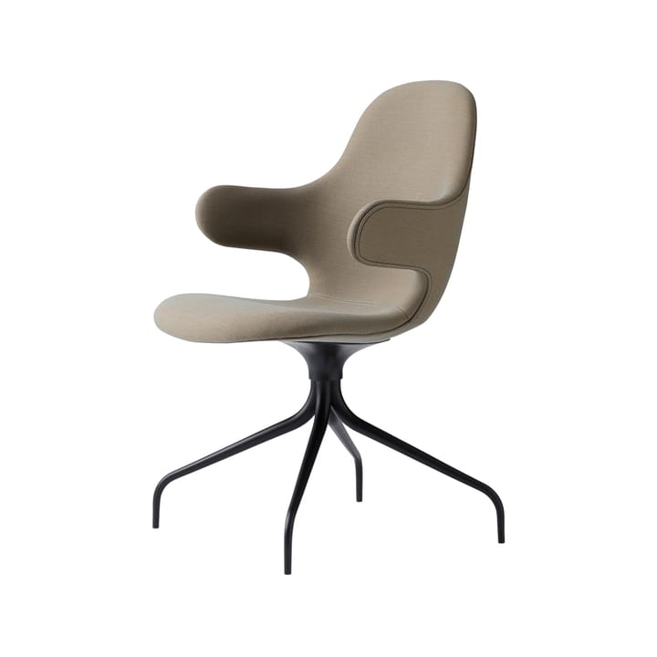 Cadeira de escritório Catch JH2 - tecido remix 242 bege/cinza, suporte giratório preto - &Tradition