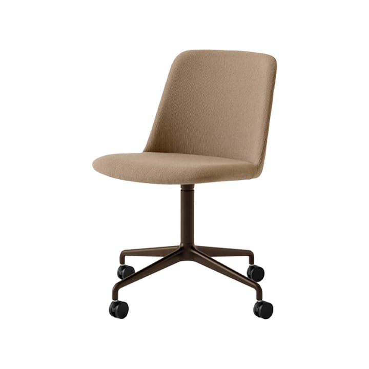 Cadeira de escritório Rely HW23 - tecido hallingdal 224 peanut, estrutura bronzeada - &Tradition